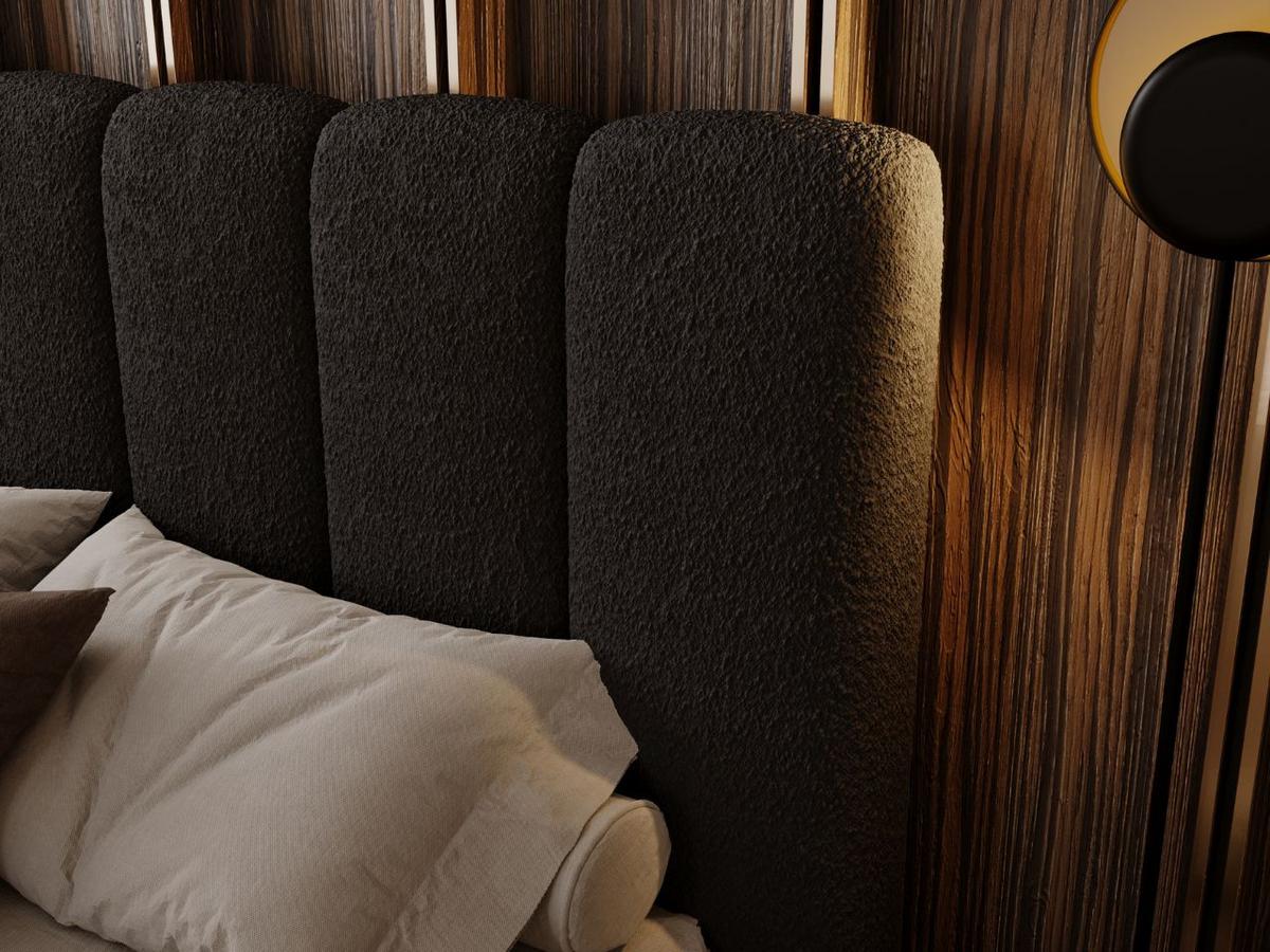 POLSTERBETT Imperial 200x200 Bouclé-Stoff Schwarz - Schwarz, Textil (200/200cm) - Graingold