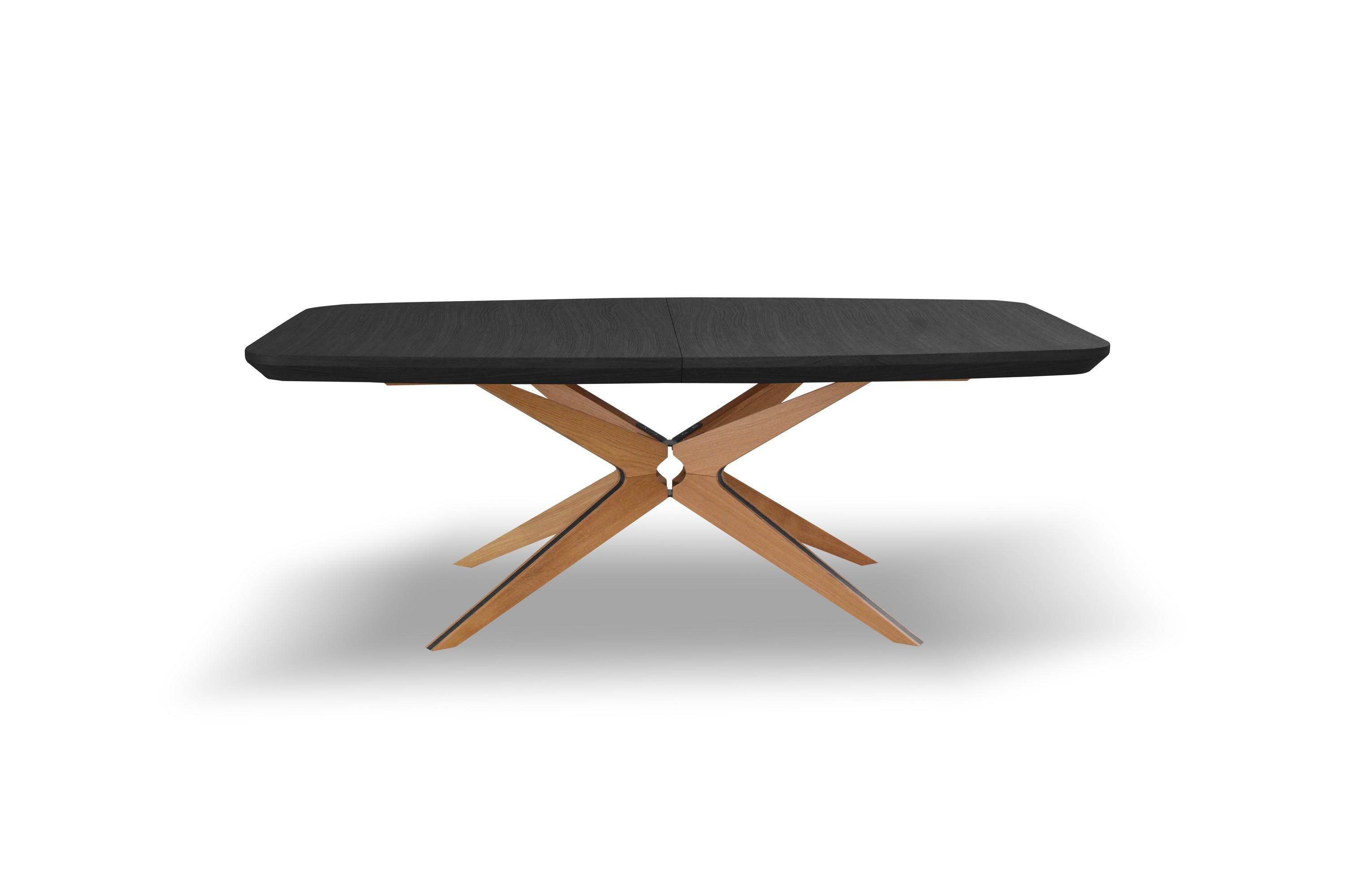 ESSTISCH SOLIDO Ausziehbar 200 - 300 / 110 x 76 cm - Eichefarben/Schwarz, Holz (200/110/76cm) - MASSENO