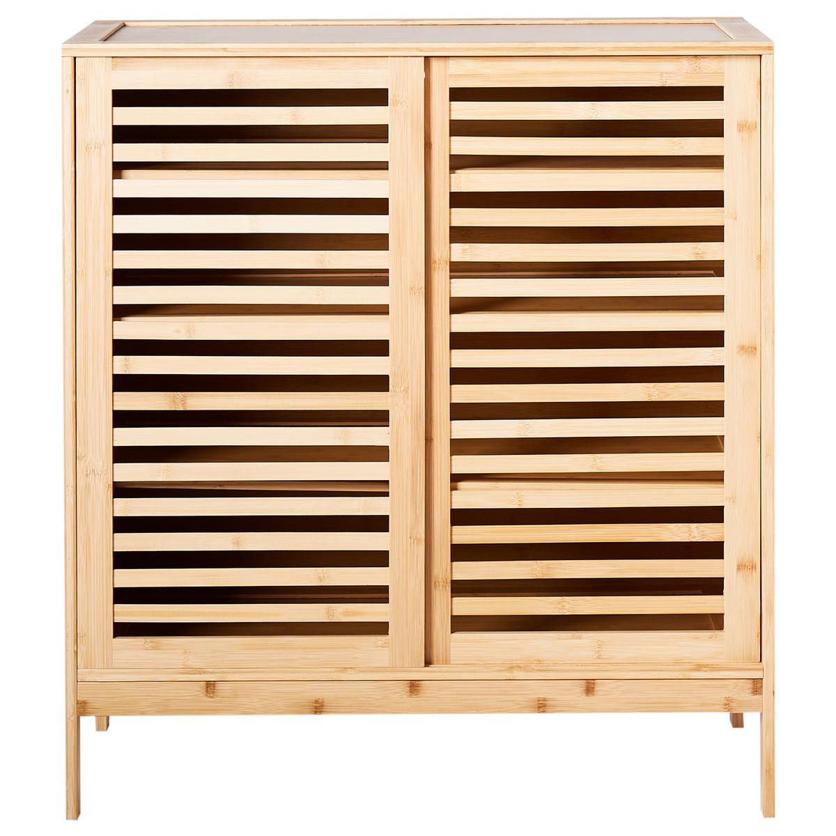 SCHUHSCHRANK Bambus Hellbraun Midwood - Braun, Holz (80/88/40cm) - Beliani