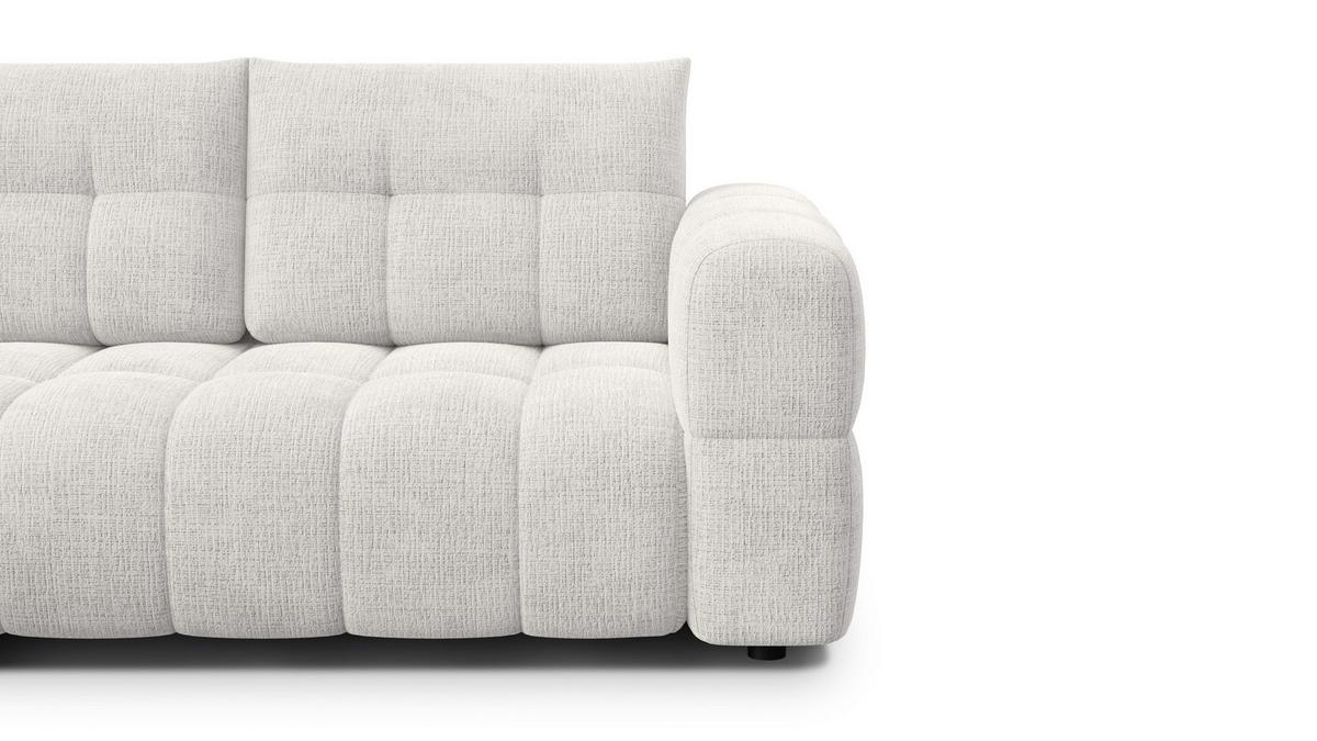 ECKSOFA CLOUDI 4-Sitzer links, creme - Creme/Schwarz, Holz/Textil (294/160cm) - Wozimo