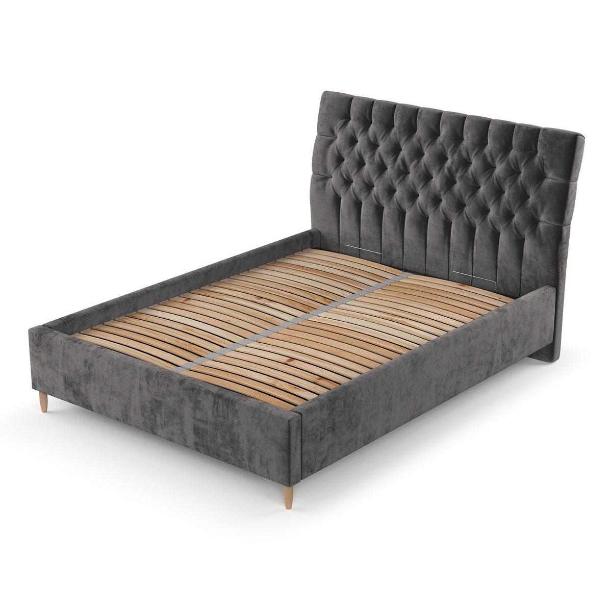 POLSTERBETT Lira 120/200 cm Anthrazit im Lotta Stoff - Anthrazit/Naturfarben, Holz/Holzwerkstoff (120/200cm) - AltaBeds