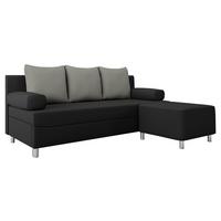 SCHLAFSOFA Dover mit Polsterhocker - Chromfarben/Schwarz, Holz/Kunststoff (192/86/80cm) - MIRJAN24