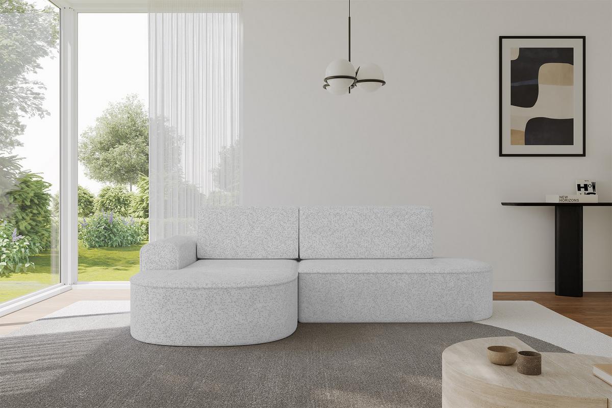ECKSOFA mit Schlaffunktion und Bettkasten Ottomane Links MARI-L1-S - 283x167x73 cm Grau Tissu - Schwarz/Grau, Holzwerkstoff/Kunststoff (283/167cm) - ALTDECOR