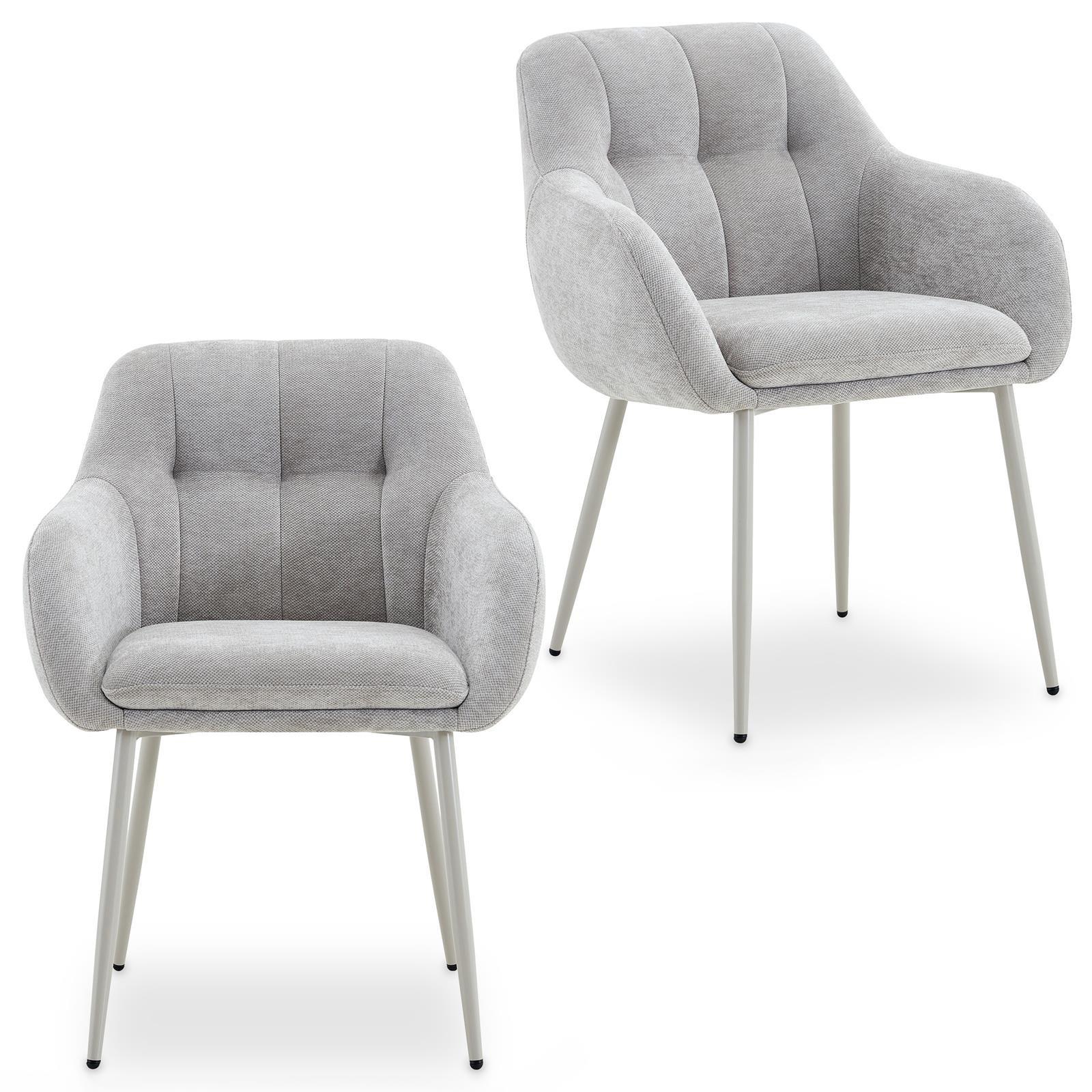 ESSZIMMERSTÜHLE SOMA 2er-Set hellgrau - Hellgrau, Textil (64/83/68cm) - IDIMEX