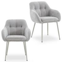 ESSZIMMERSTÜHLE SOMA 2er-Set hellgrau - Hellgrau, Textil (64/83/68cm) - IDIMEX