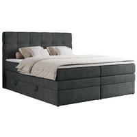 BOXSPRINGBETT ERNI KING 140/200 Dunkelgrau Struktur - H3 - Dunkelgrau, Holz/Textil (140/200cm) - MKS