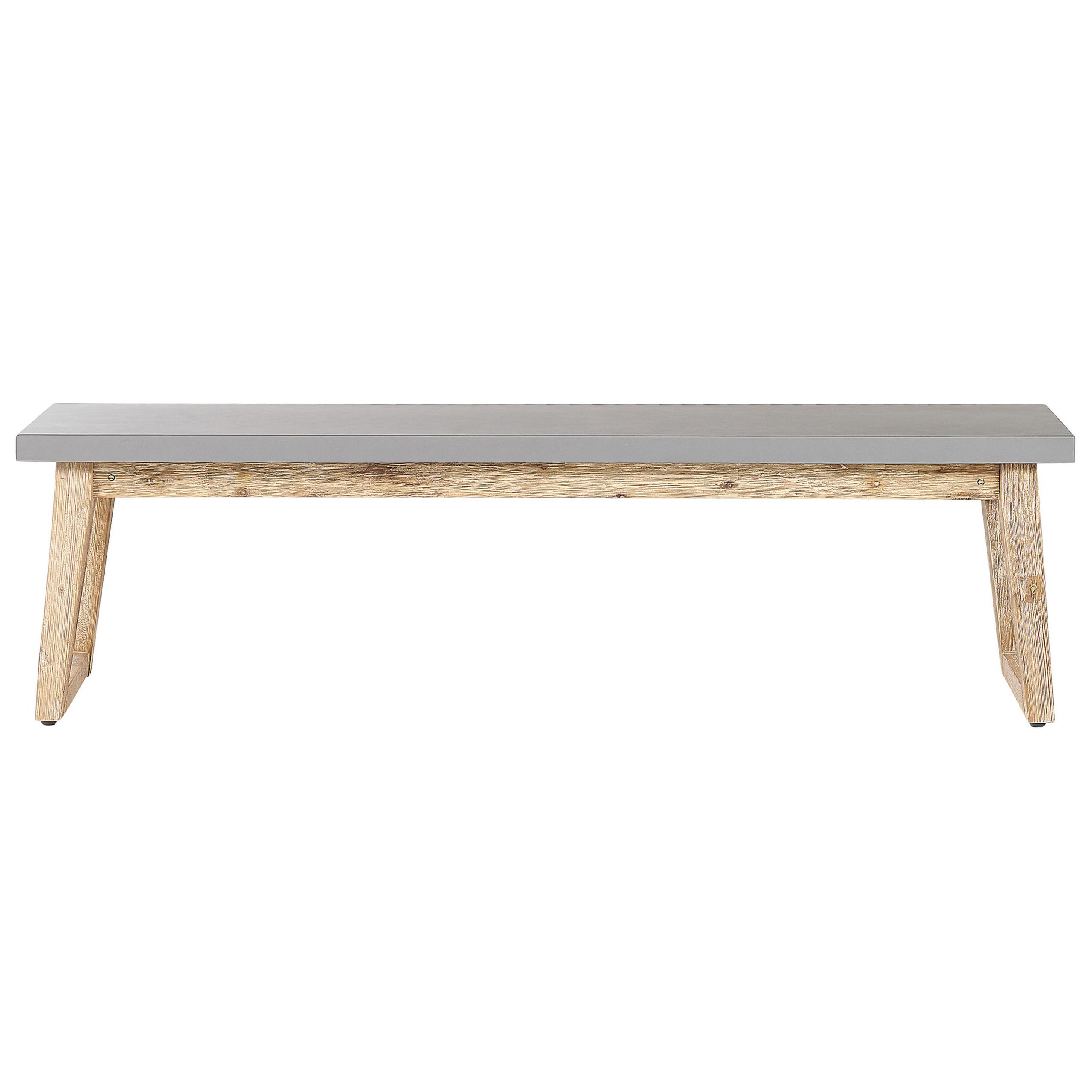 SITZBANK Beton/Akazienholz grau/heller Holzfarbton 160 cm Oria - Grau, Stein (160/45/40cm) - Beliani