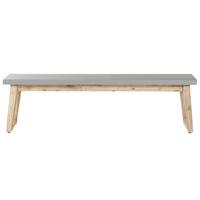 SITZBANK Beton/Akazienholz grau/heller Holzfarbton 160 cm Oria - Grau, Stein (160/45/40cm) - Beliani