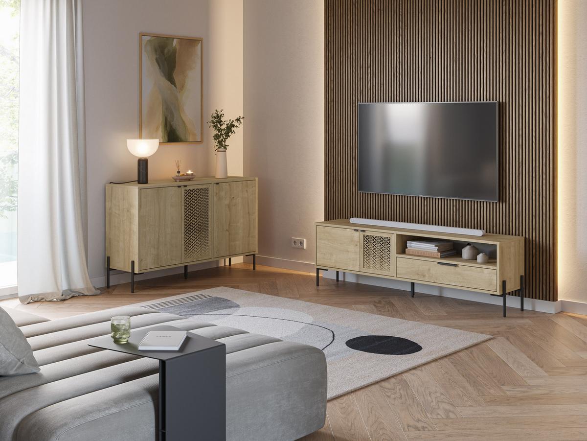 KOMMODE Inca Braun 125.6/40/80.5 cm - Braun, Holz (40/80.5/125.6cm) - Calicosy