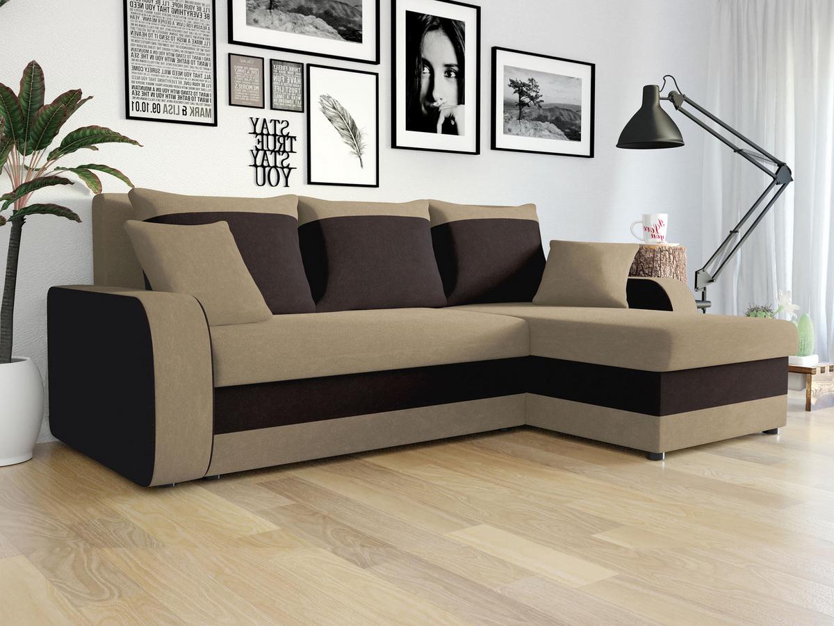 ECKSOFA Kris - Schwarz/Cappuccino, Holz/Kunststoff (238/147cm) - MIRJAN24