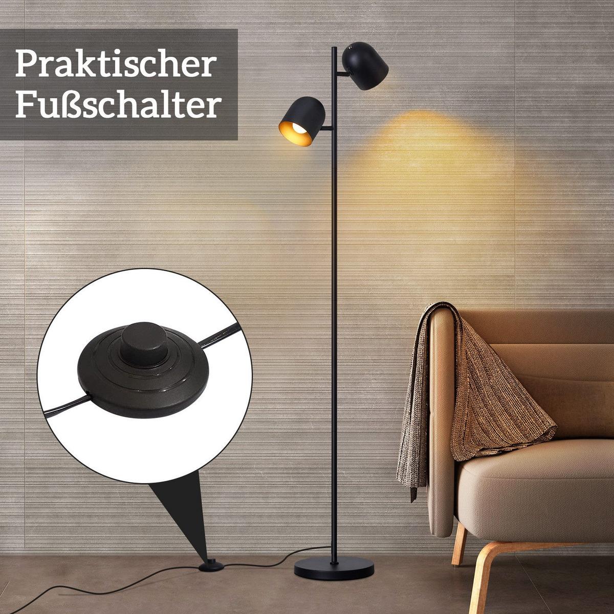 STEHLAMPE Yamaguchi 35/22/145cm - Schwarz, Metall (35/22/145cm) - Nettlife