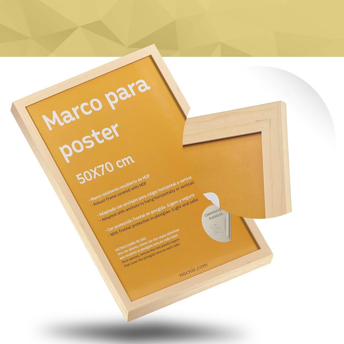 RAHMEN Set mit 3 aus MDF und Acrylglas Schutz und Aussteller für Fotografien, Bilder, Poster, Gemälde, Dekoration für Haus Farbe Hellholz A3 - Beige, Holz (29.7/3cm) - Nacnic
