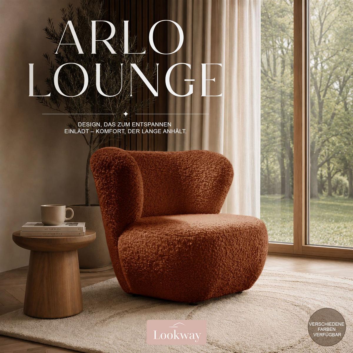SESSEL ARLO LOUNGE Rolf 10 - Rot, Textil (85/74/58cm) - Lookway