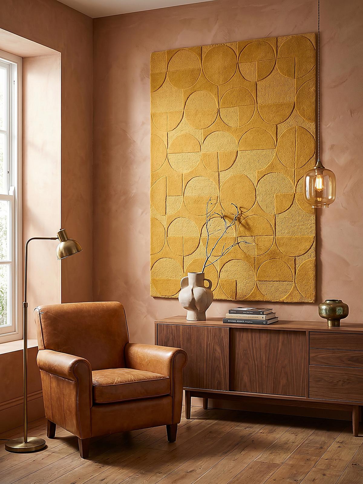 TEPPICH aus Wolle DEBEN in Senfgelb, geometrisch, 160 x 230 cm - Gelb, Textil (230/160cm) - KADIMA DESIGN