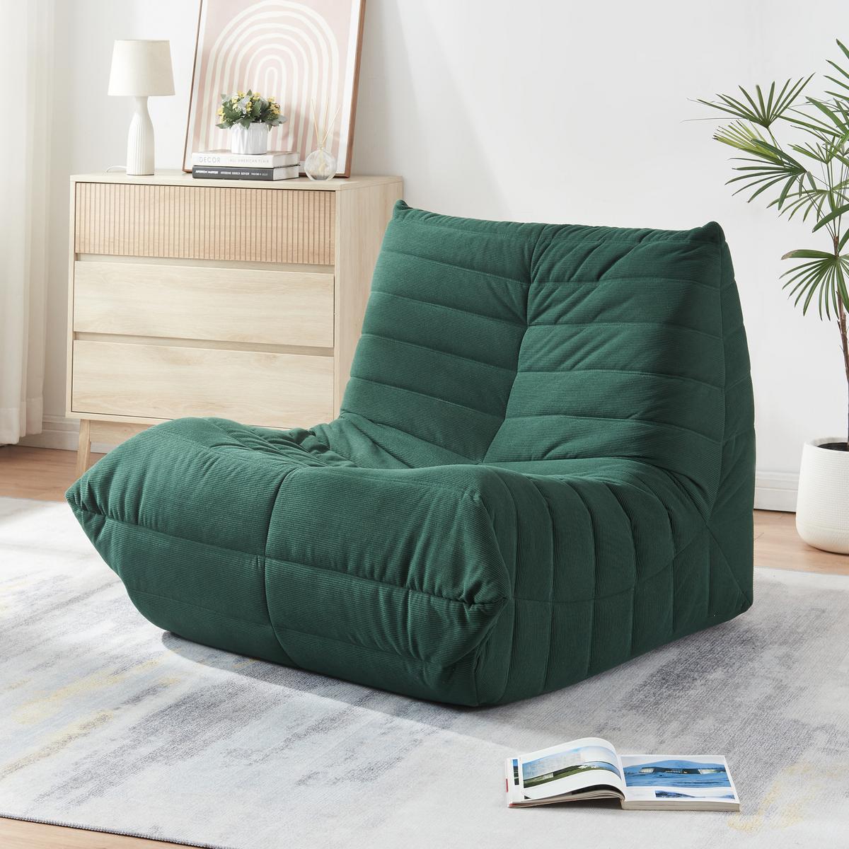 BODENSESSEL Kodsø - Grün, Textil (90/75/100cm) - [en.casa]