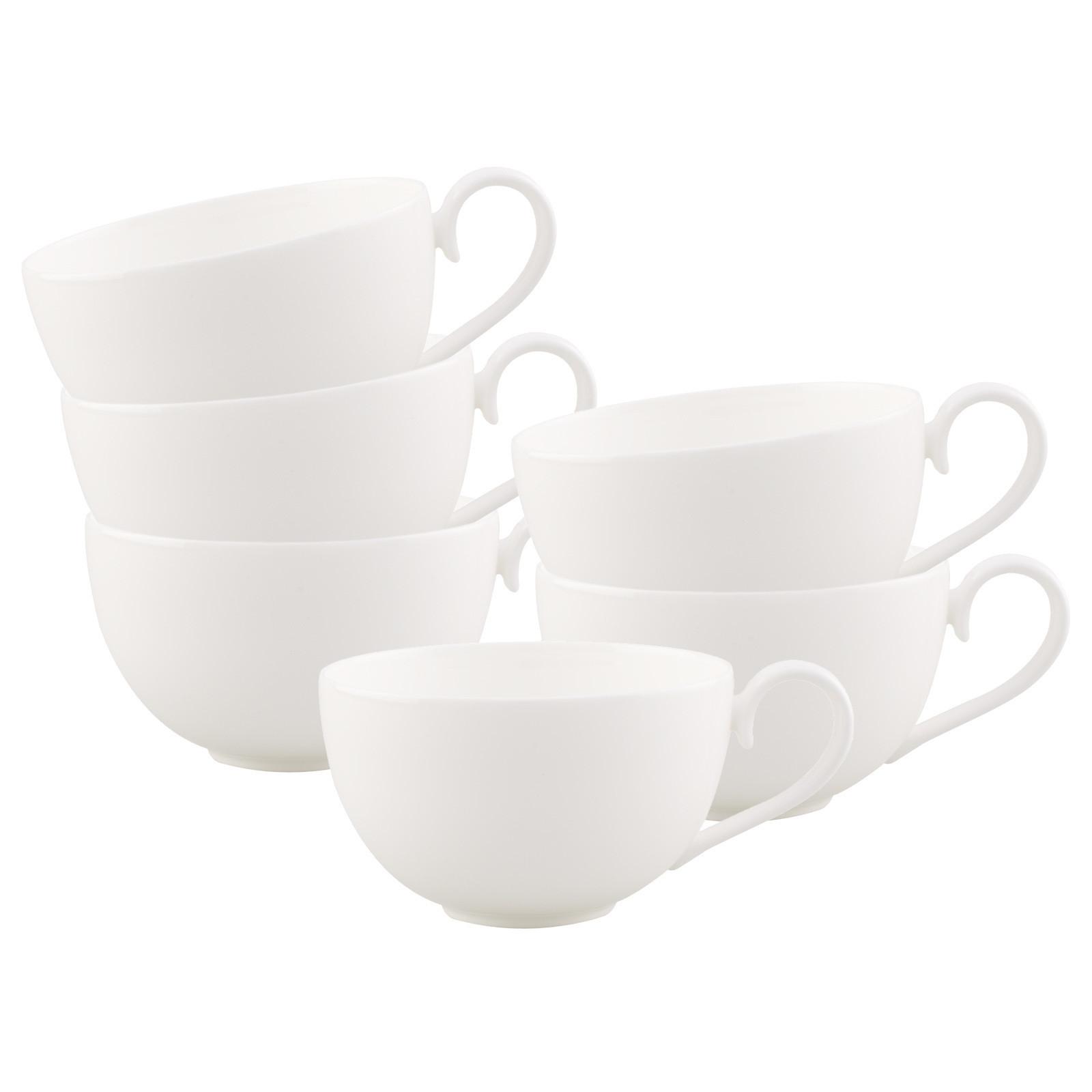 CAFÉ AU LAIT TASSE Royal weiß 370 ml 6er Set - Weiß, Keramik (0.37L) - Villeroy & Boch