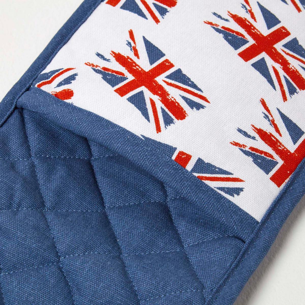 DOPPEL-OFENHANDSCHUH Union Jack, 18/85 cm, Baumwolle wattiert - Multicolor, Textil (18/85cm) - Homescapes