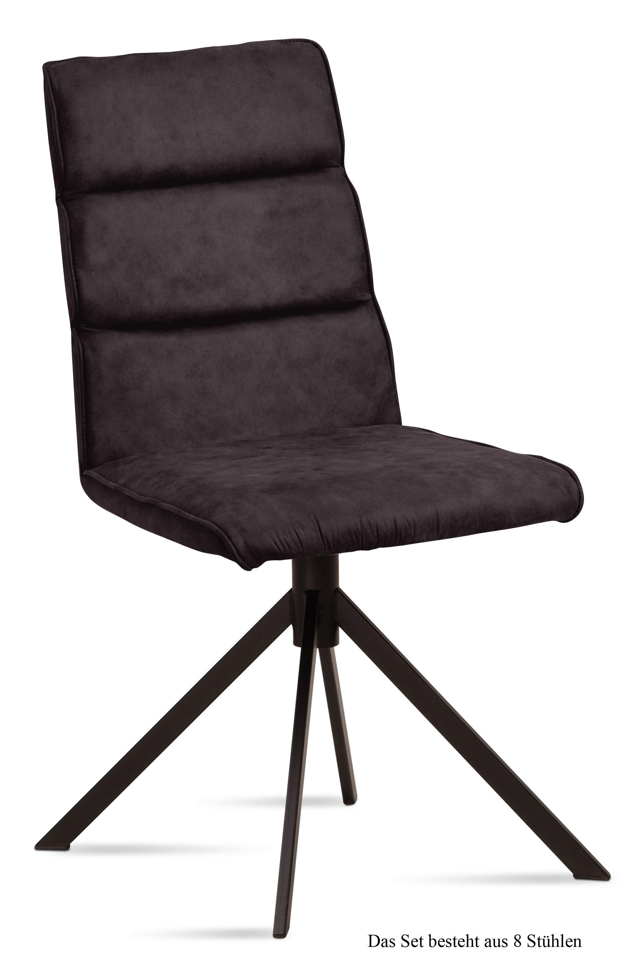 ESSZIMMERSTUHL (8er-Set) Drusy 47x92x60 Schwarz/Espresso - Dunkelbraun/Schwarz, Kunststoff (60/92/47cm) - 58aufmkessel