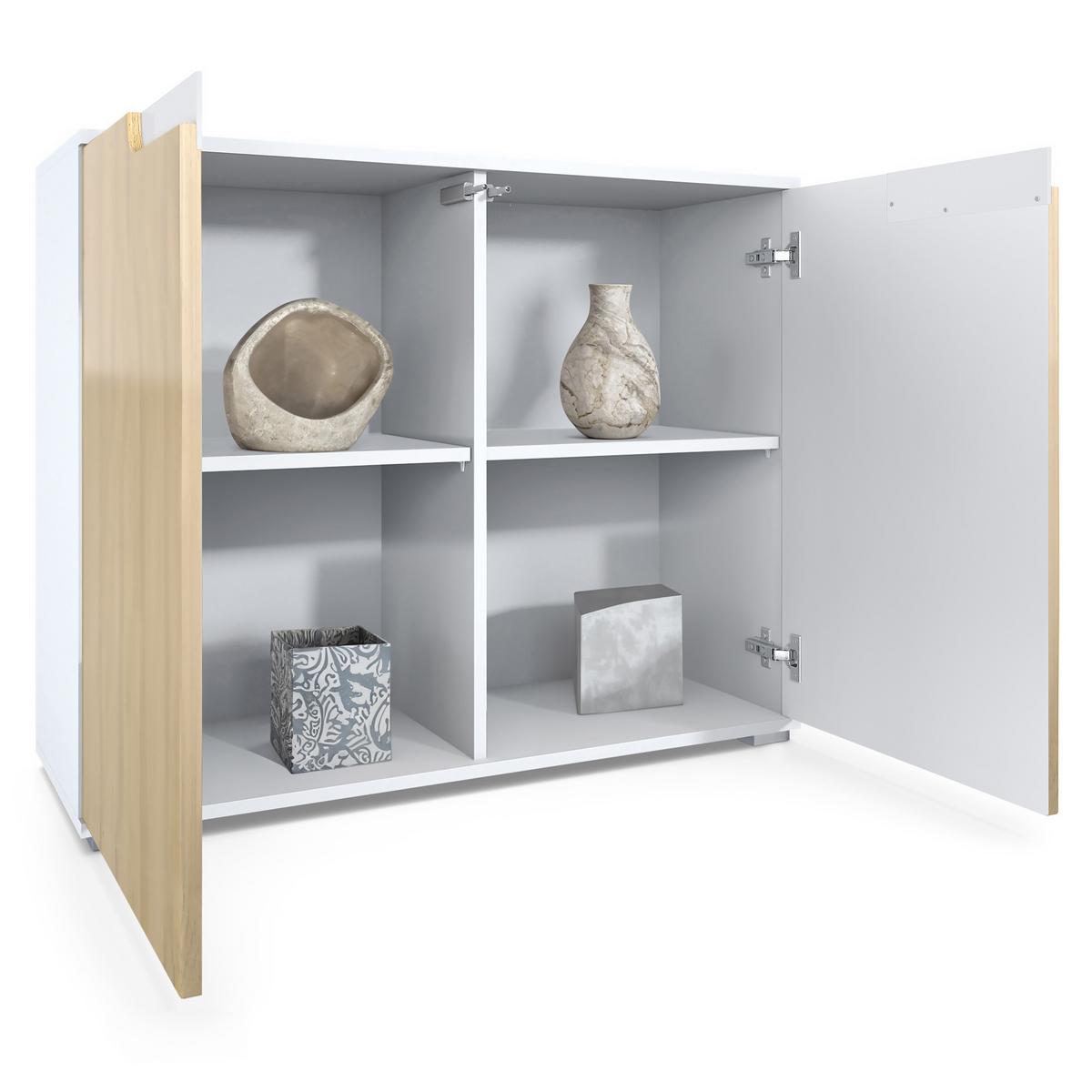 KOMMODE Sylt Schwarz Hochglanz - Schwarz Hochglanz, Holzwerkstoff (92.5/75.5/35cm) - Vladon