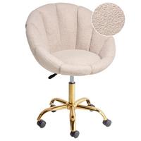SCHREIBTISCHSTUHL Bouclé Beige Annabelle - Beige, Textil (66/81/39cm) - Beliani