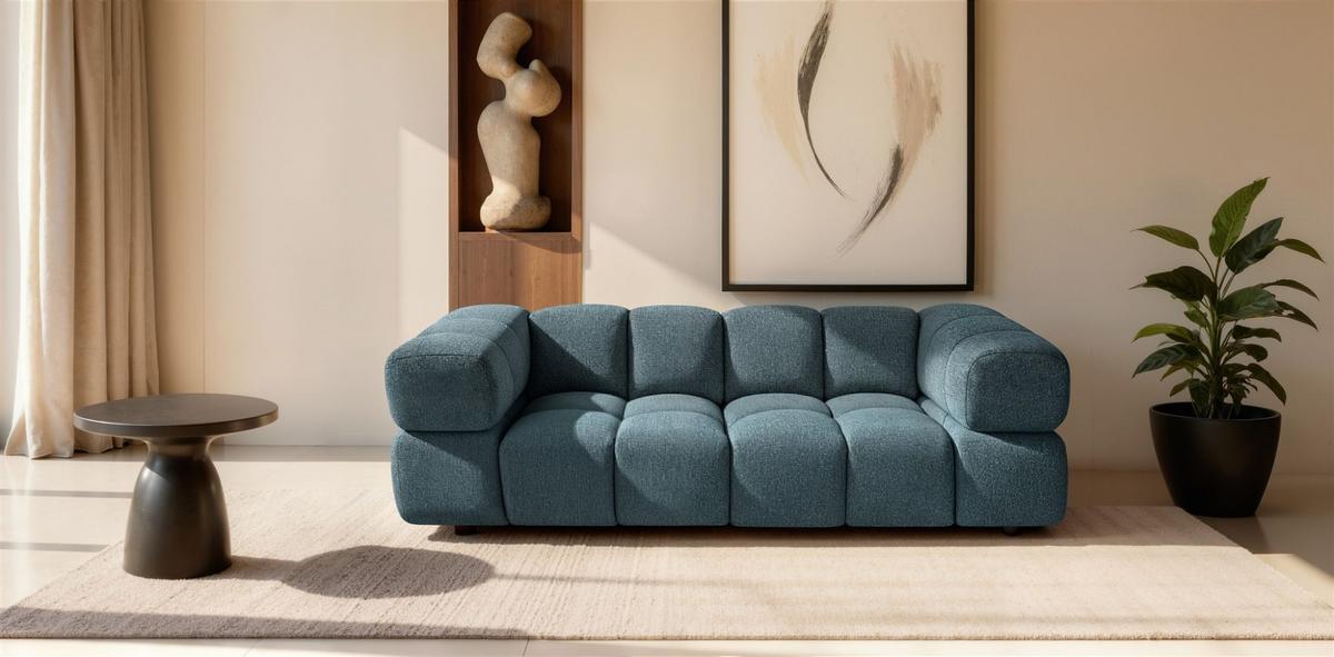 SOFA 3-sitzer Blanche In Puente - Türkis, Holzwerkstoff/Textil (240/70/96cm) - Fun Möbel