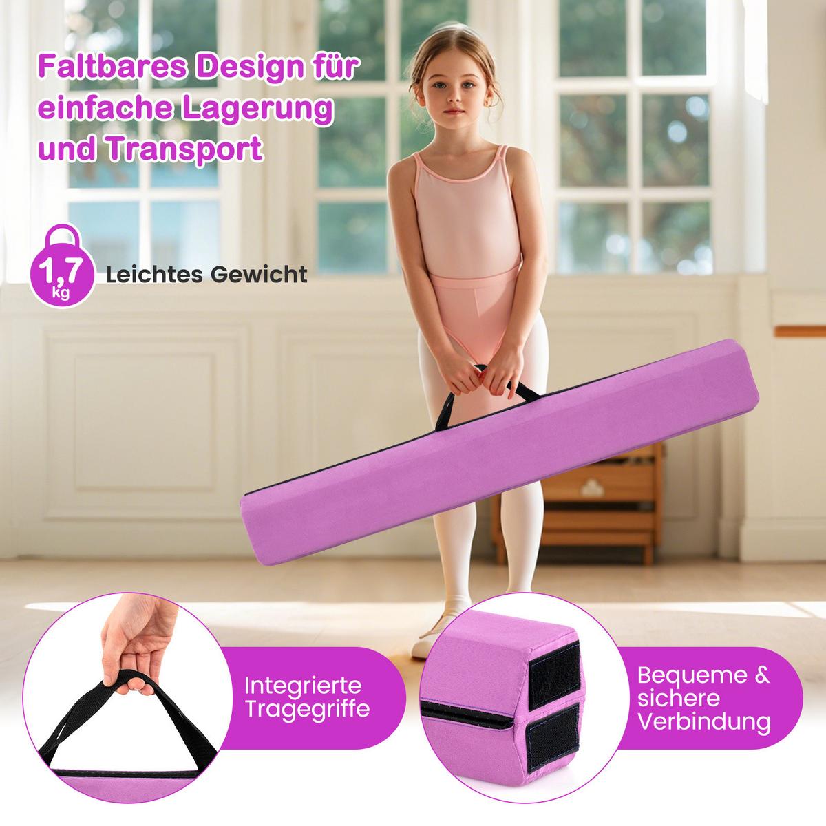 SCHWEBEBALKEN Lila - Lila, Textil (210/15cm) - COSTWAY