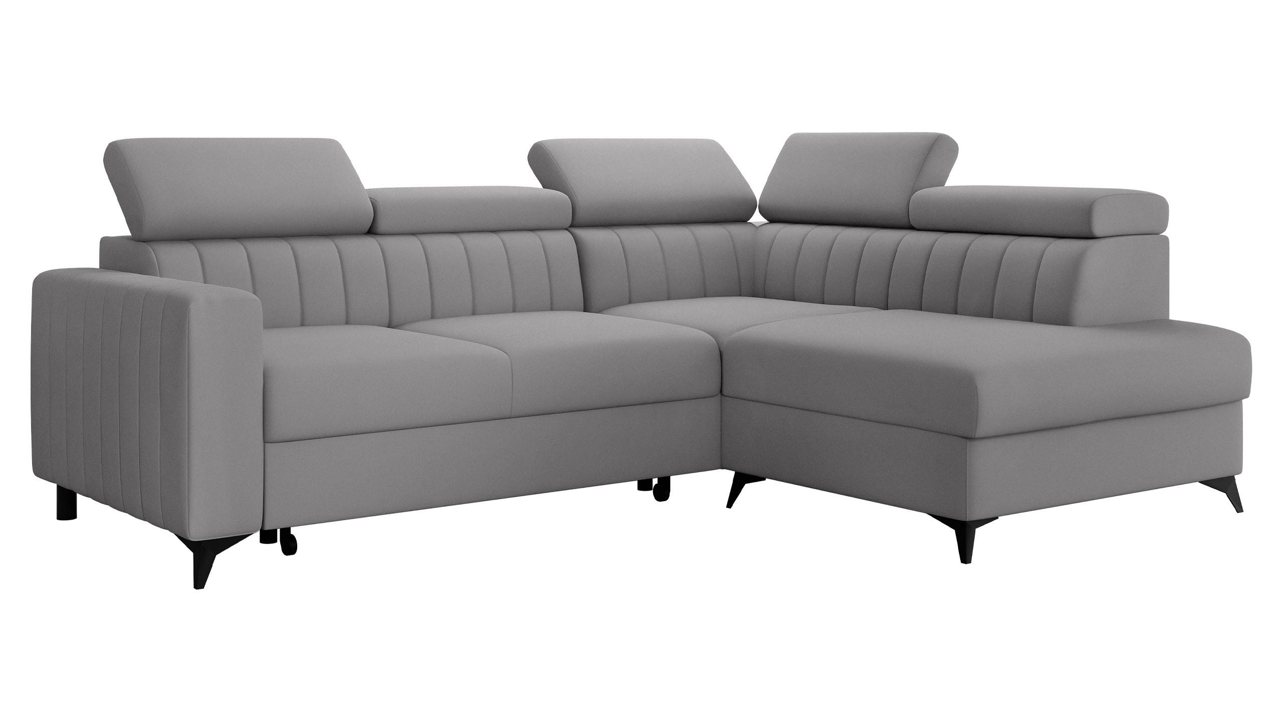 ECKSOFA Milano 2RRLXP, Seite: Rechts 2R+R+LXP - Hellgrau, Holz/Textil (195/249cm) - MIRJAN24