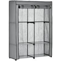 KLEIDERSCHRANK, Stoffschrank, Hellgrau - Hellgrau, Metall (49/170/118cm) - HOMCOM