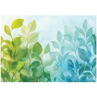 FOTOTAPETE Blätter Grün Blau Wohnzimmer Vlies Tapete 150x105 - Multicolor, Papier (150/105cm) - Wallarena