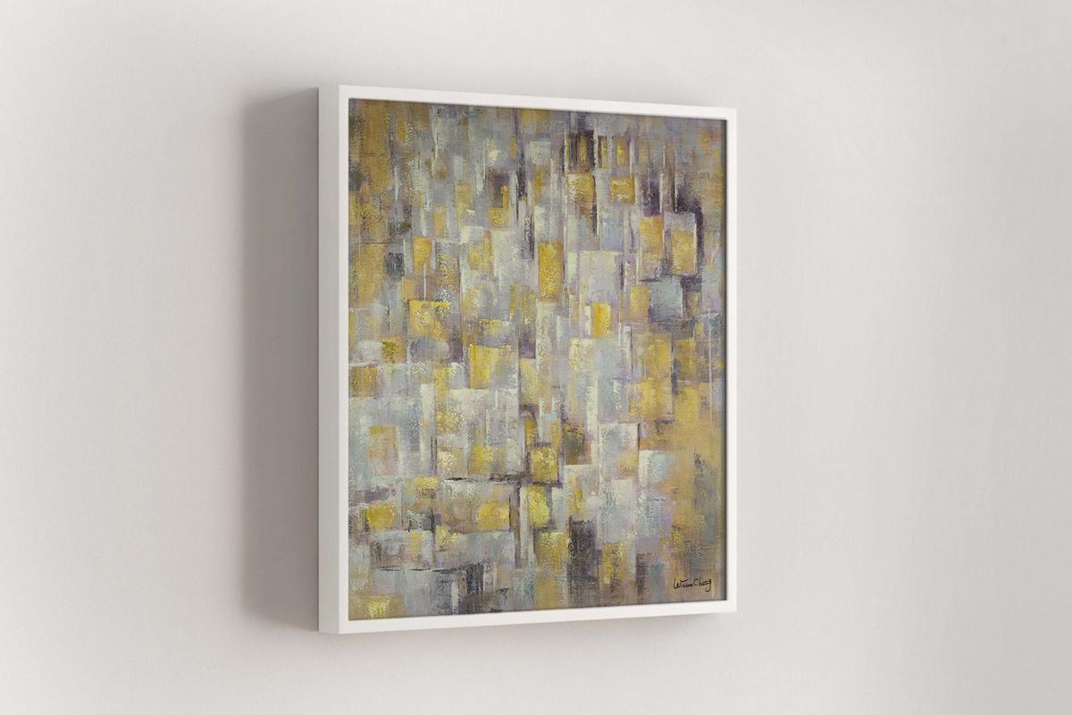 ACRYLBILD HANDGEMALT 80/80 cm - Gelb, Holz/Textil (80/80cm) - KUNSTLOFT