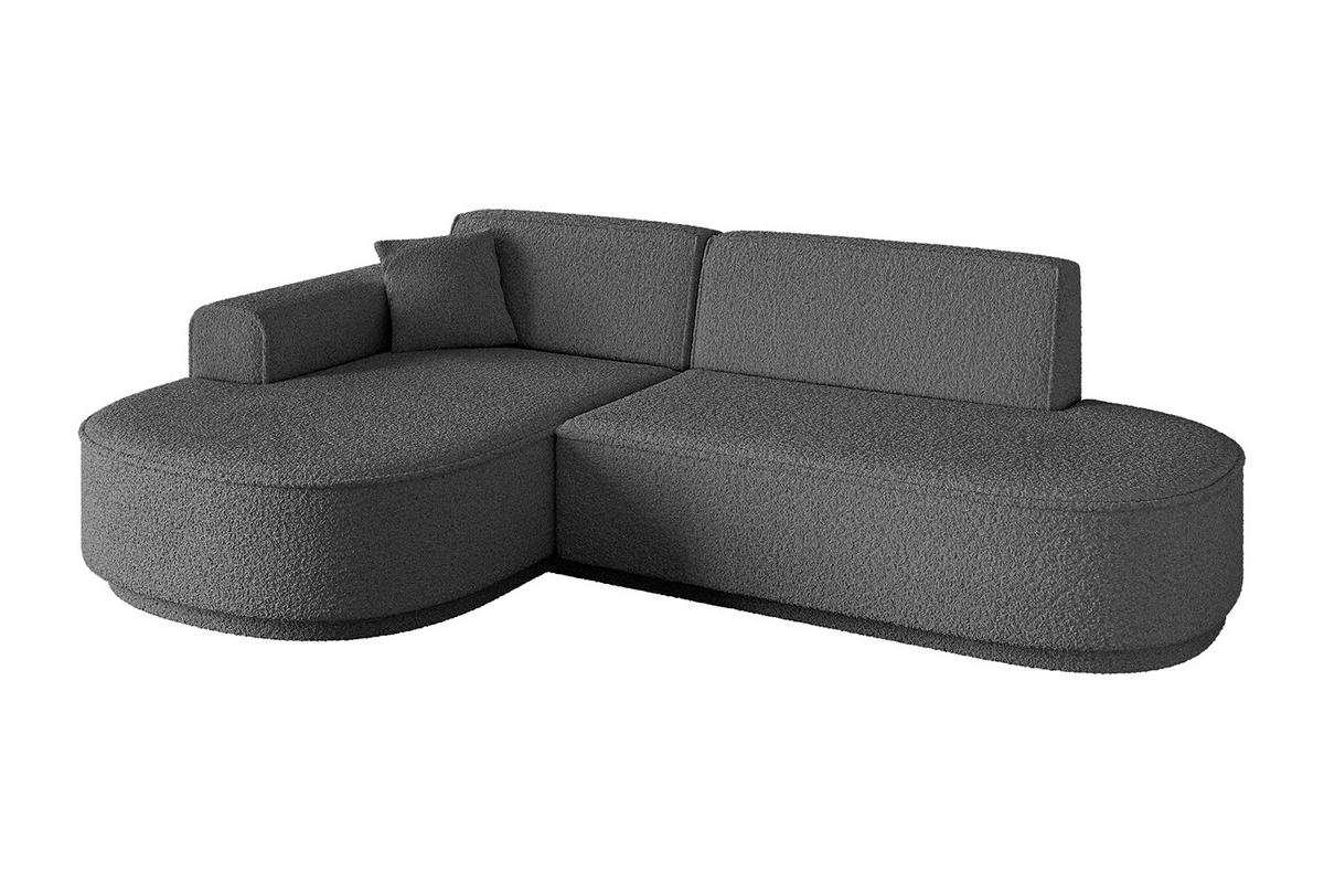 ECKSOFA Ottomane Links MARI-L1 - 243x171x79 cm Grau Bouclé - Schwarz/Grau, Holzwerkstoff/Kunststoff (163/234cm) - ALTDECOR