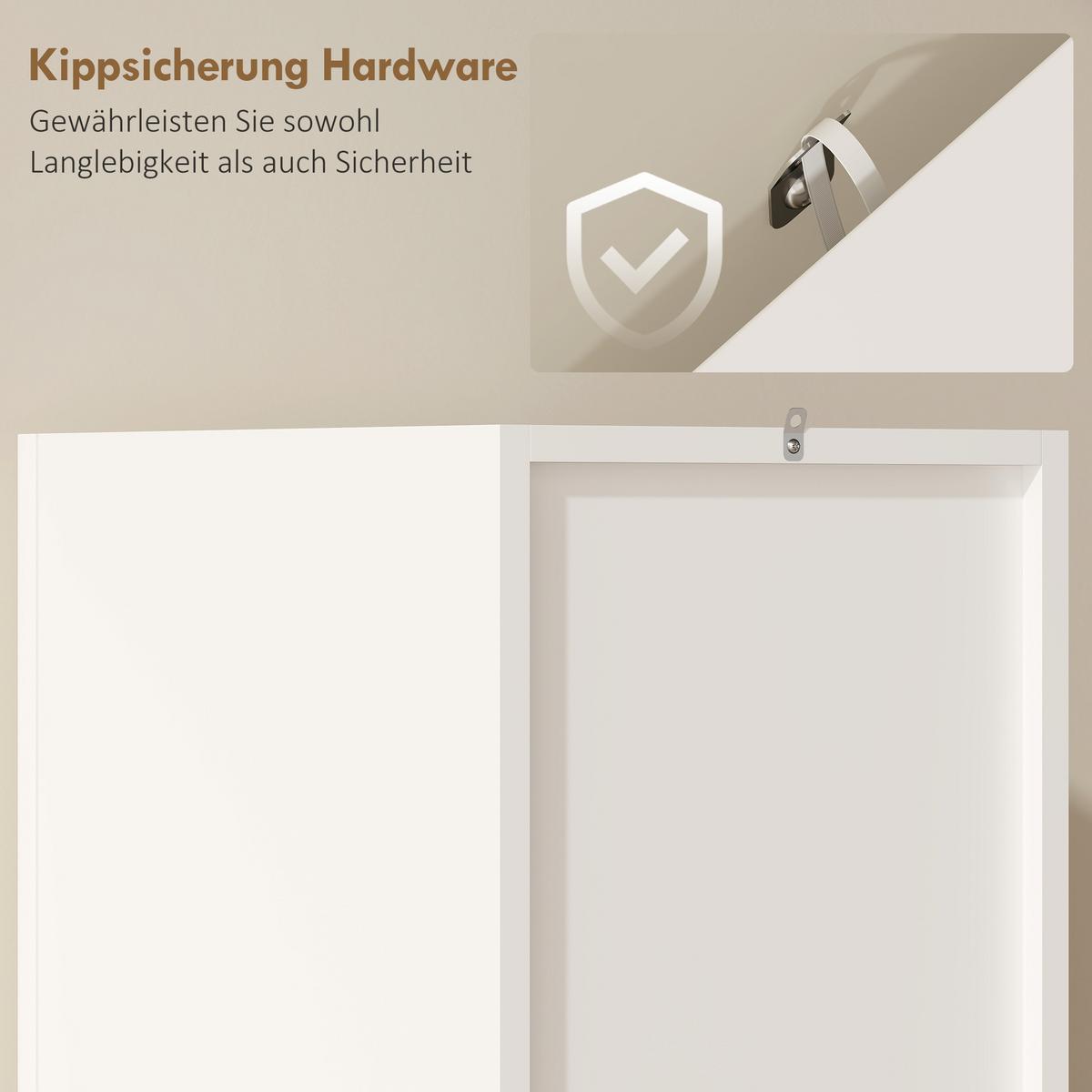 BADEZIMMERSCHRANK Spanplatte Weiß - Weiß, Holzwerkstoff (30/180.5/34.6cm) - HOMCOM
