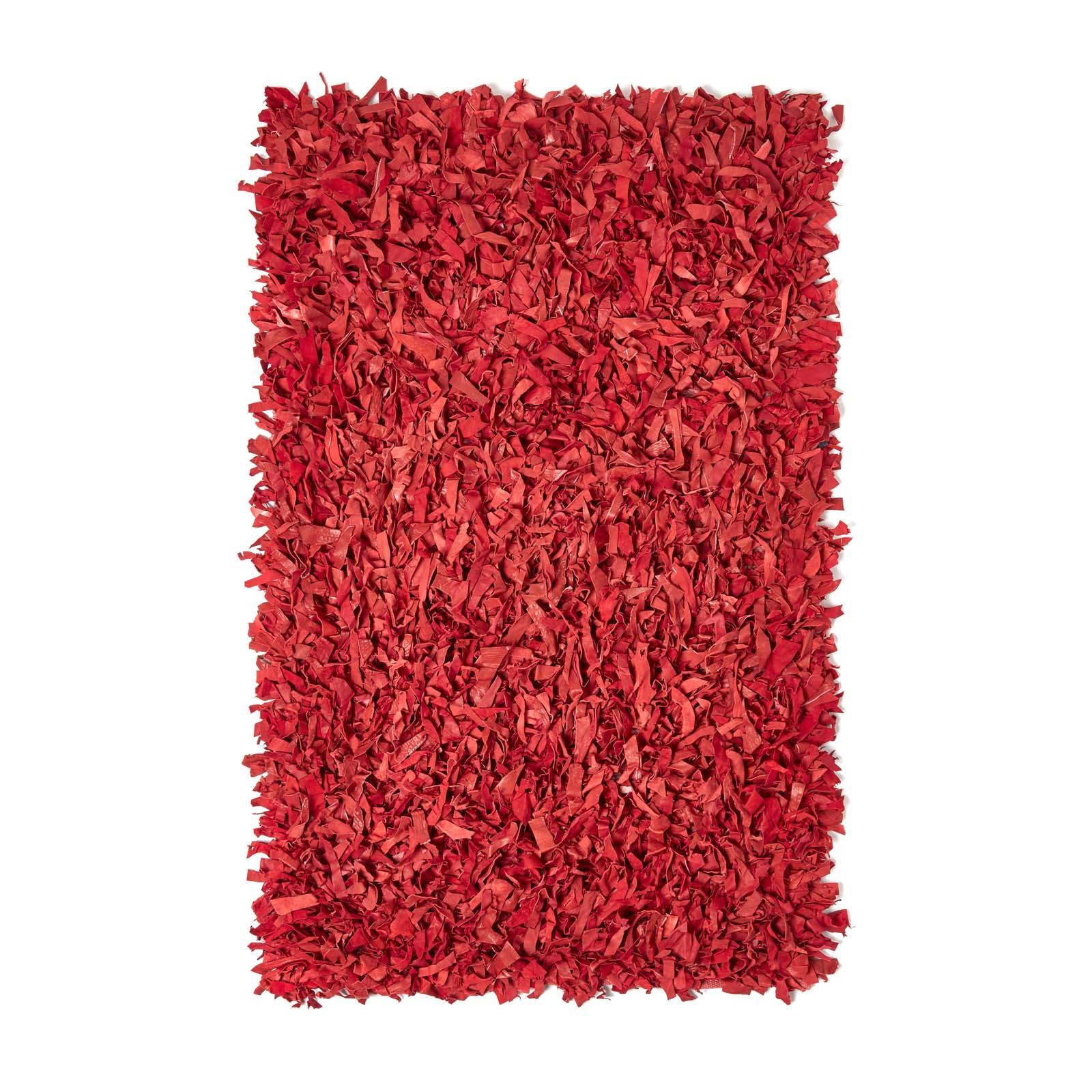 SHAGGY-TEPPICH Dallas 150/240 cm - Rot, Leder (150/240cm) - Homescapes