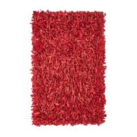SHAGGY-TEPPICH Dallas 120/180 cm - Rot, Leder (120/180cm) - Homescapes