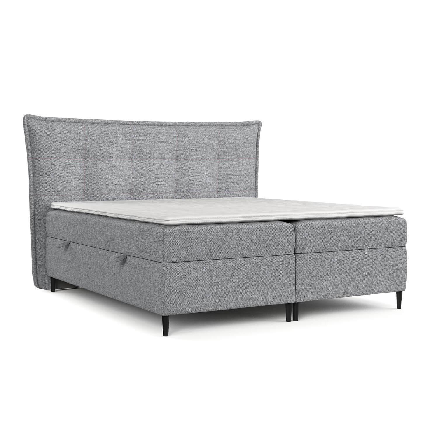 BOXBETT Las Palmas 180/200 cm Grau im Alta Stoff - Schwarz/Grau, Holz/Holzwerkstoff (180/200cm) - AltaBeds