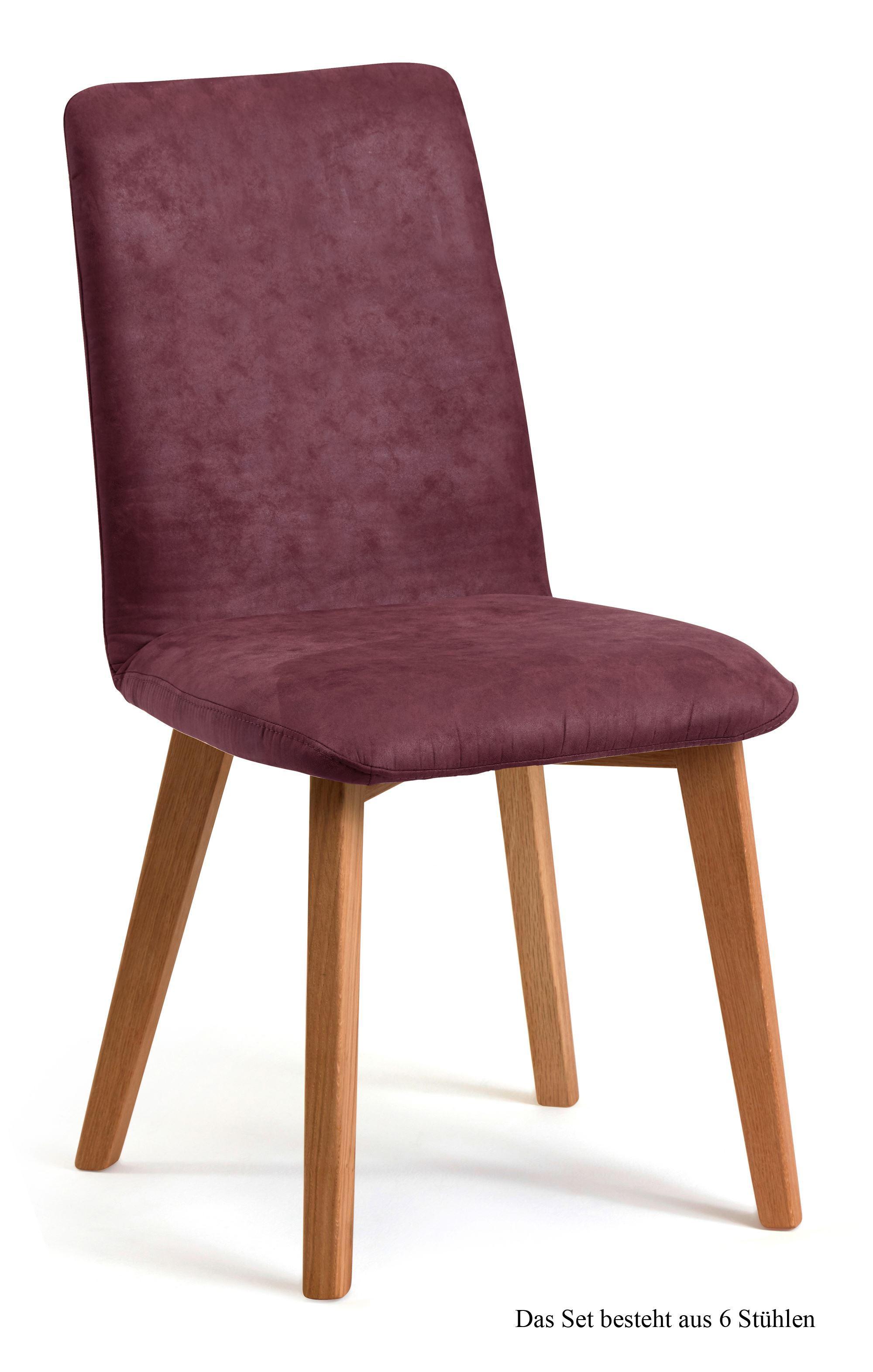 ESSZIMMERSTUHL (6er-Set) Darci 47x92x60 Eiche geölt/Marsala - Eichefarben/Brombeere, Kunststoff (60/92/47cm) - 58aufmkessel