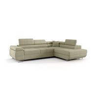 ECKSOFA Monaro Mit Schlaffunktion - Hellbraun, Holzwerkstoff/Textil (275/202cm) - Fun Möbel
