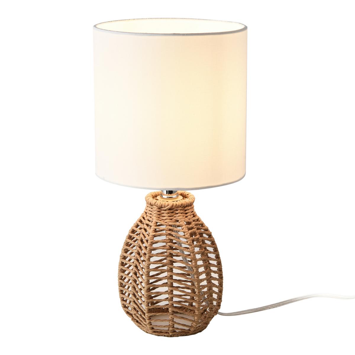 TISCHLAMPE Alfreton - Naturfarben/Weiß, Naturmaterialen/Textil (17/17/36cm) - lux.pro
