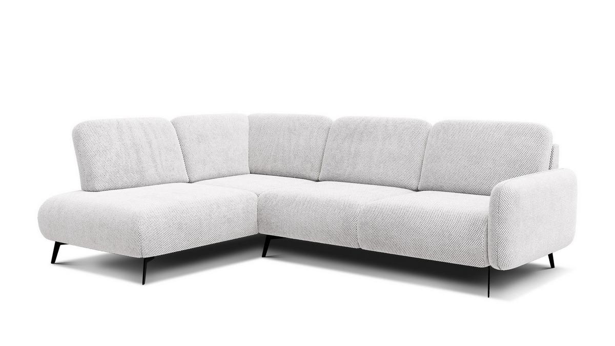 ECKSOFA FEBE 5-Sitzer links, creme - Creme/Schwarz, Holz/Textil (271/190cm) - Wozimo