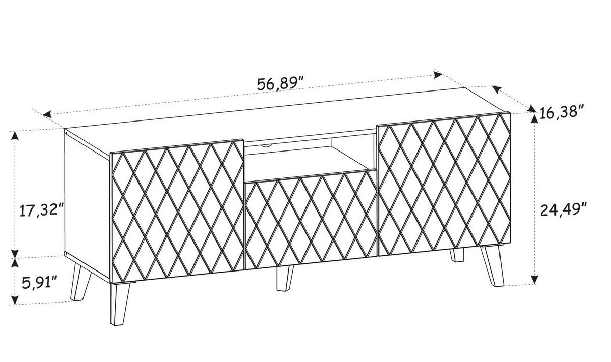 TV LOWBOARD Weiß 145/62/42 - Weiß, Holzwerkstoff (145/62/42cm) - RAUMHIRSCH FURNITURE