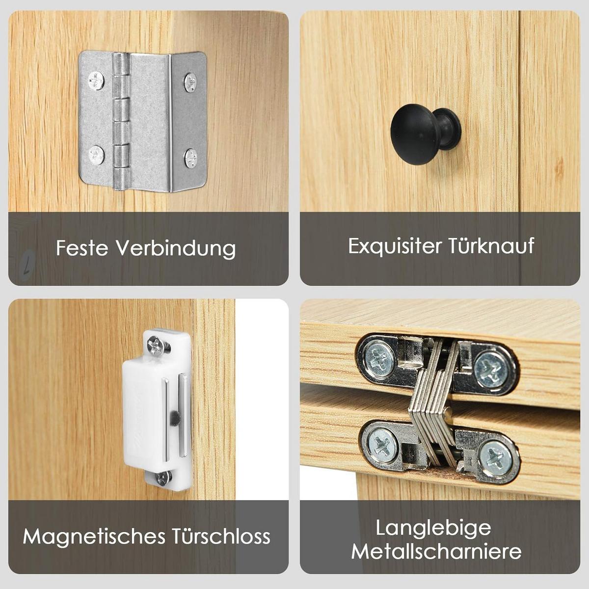 NÄHSCHRANK 2 in 1 Schreibtisch Beige - Beige, Holz (40/119/80cm) - COSTWAY