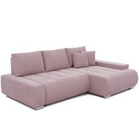 ECKSOFA NIKO Rechts, mit Schlaffunktion und Bettkasten, Rosa - Rosa, Textil (227/153cm) - Idohome
