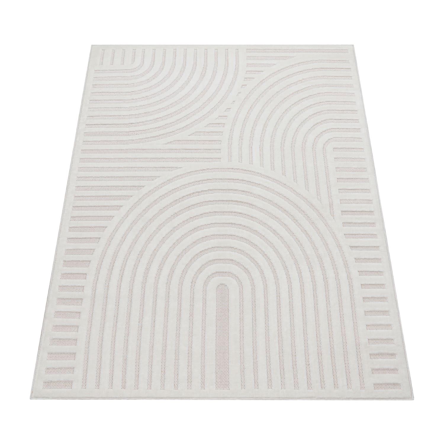 KURZFLORTEPPICH, mit Struktur, aus Polypropylen, Florhöhe 10 mm, Creme, 120 x 160 cm - Beige, Textil (160/120cm) - KADIMA DESIGN