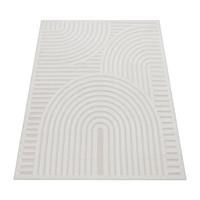 KURZFLORTEPPICH, mit Struktur, aus Polypropylen, Florhöhe 10 mm, Creme, 120 x 160 cm - Beige, Textil (160/120cm) - KADIMA DESIGN