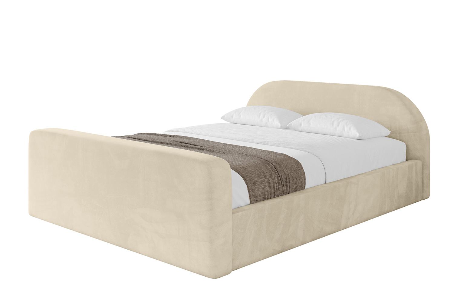 POLSTERBETT mit Bettkasten, Fußteil und Lattenrost, Boxbett ohne Matratze - TIVON-Z-V1 180x200 Beige - Ecru, Holzwerkstoff/Textil (180/200cm) - ALTDECOR