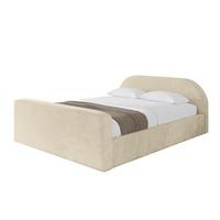 POLSTERBETT mit Bettkasten, Fußteil und Lattenrost, Boxbett mit Matratze H3/H4 - TIVON-Z-V1 180x200 Beige - Ecru, Holzwerkstoff/Textil (180/200cm) - ALTDECOR