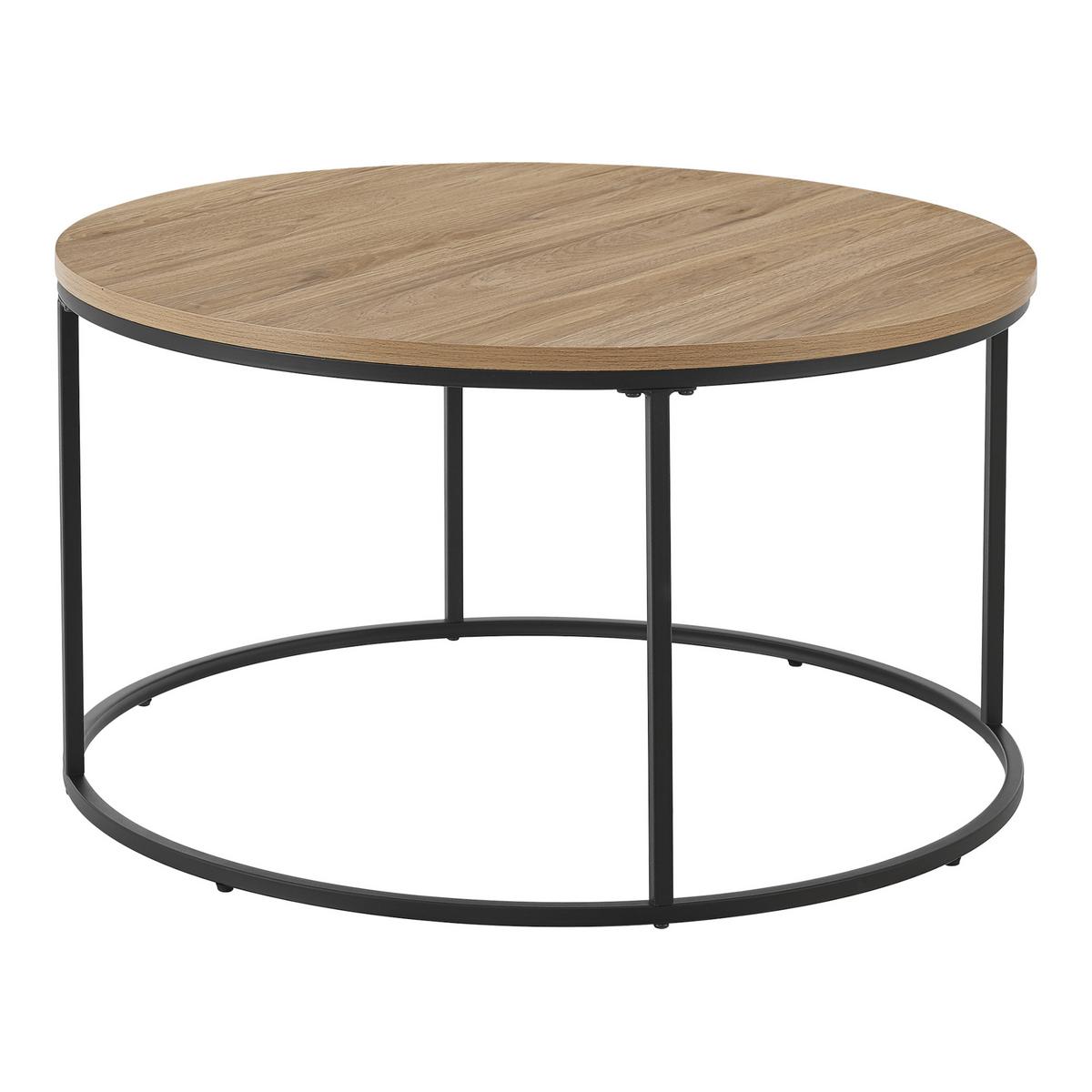 COUCHTISCH Kuhmoinen 45/80 cm - Schwarz/Braun, Holzwerkstoff/Metall (80/80/45cm) - [en.casa]