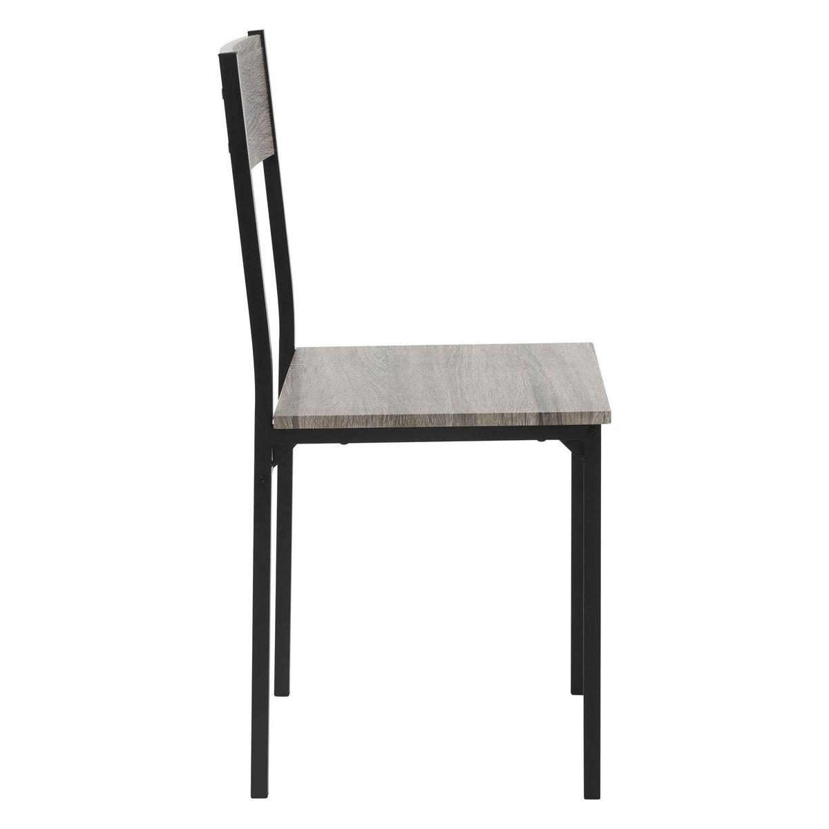 ESSTISCH SET 4-teilig Eiche Grau - Schwarz/Grau, Holzwerkstoff (70/86.5/110cm) - ML-DESIGN