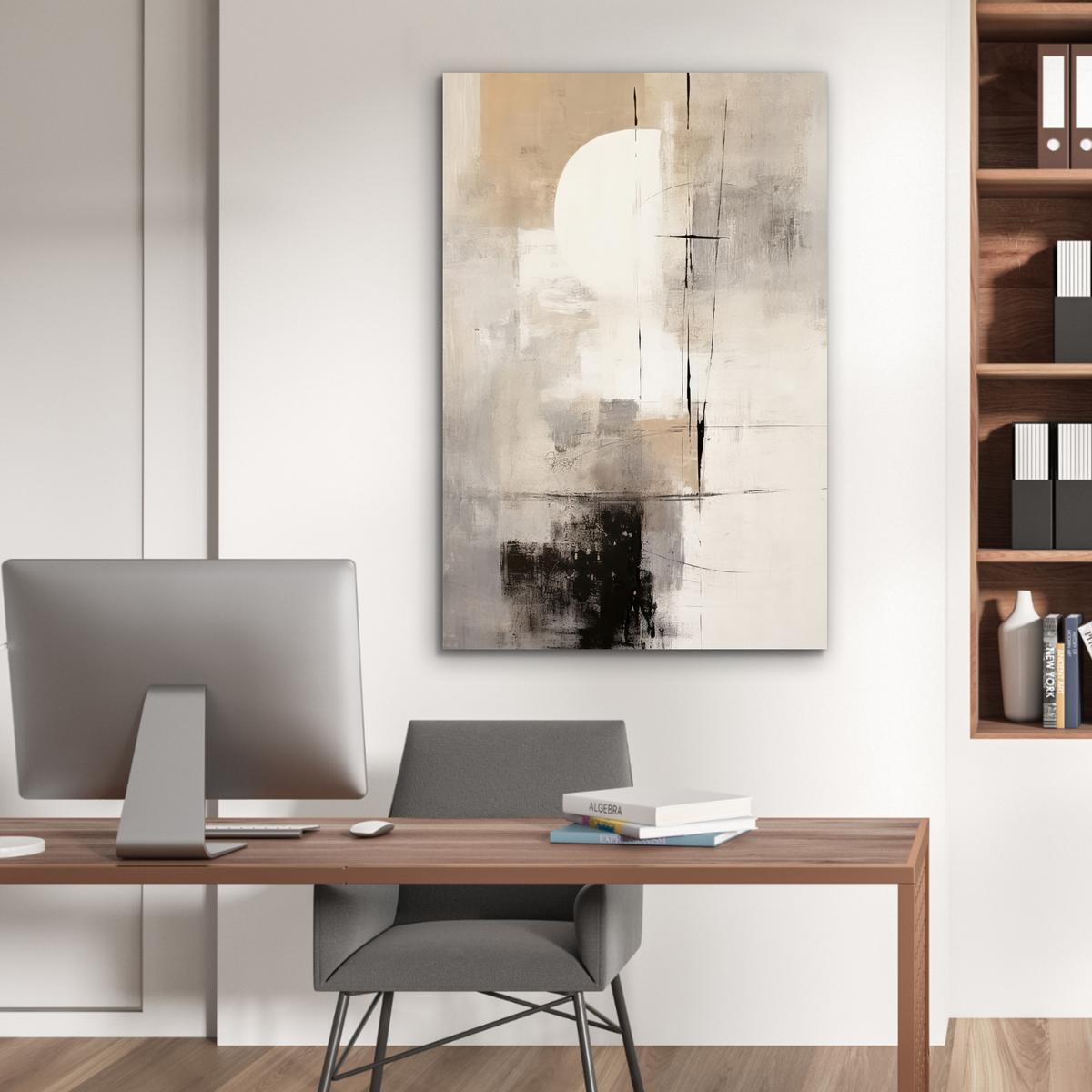 METALLBILD Abstrakt - Kunst - Grau 80x120 cm - Hellgrau, Metall (80/120cm) - MuchoWow
