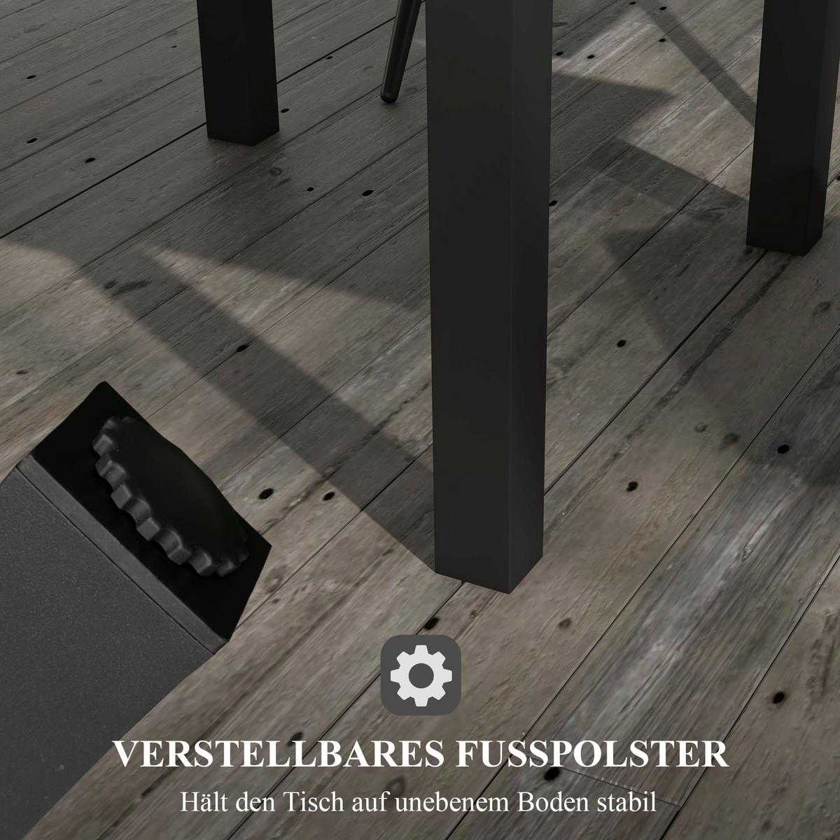 GARTENTISCH, Gelb, Aluminium - Gelb, Metall (162/80/75cm) - Outsunny
